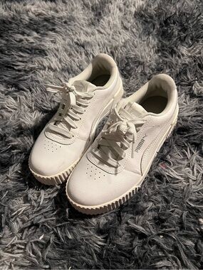 Puma Women's Off-White Platform Leather Sneakers
